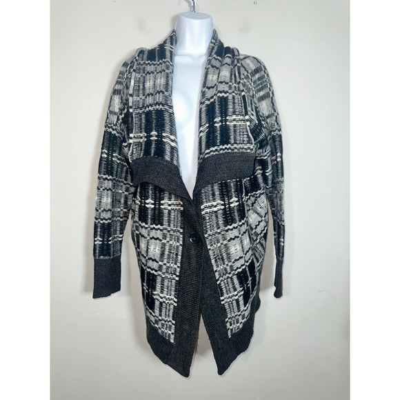 Victoria's Secret Sweaters - Victoria's Secret Plaid Mohair Wool Blend‎ Oversized Cardigan Sweater Size S